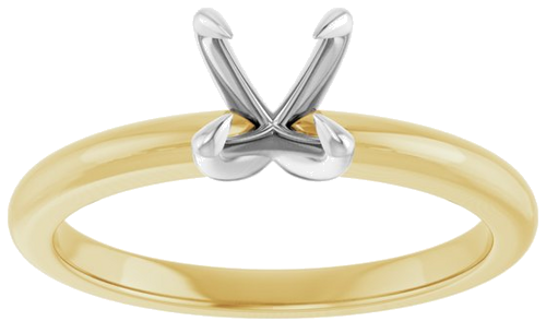 14K Yellow White 5.8 mm Round Solitaire Engagement Ring Mounting (3)