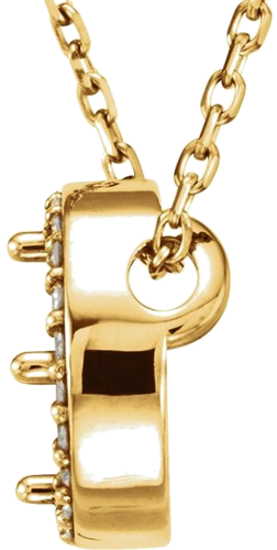 14K Yellow 3.4 mm Round .04 CTW Natural Diamond Semi-Set 16  Necklace (2)