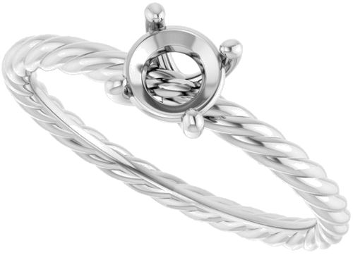 Sužadėtuvių Žiedas „Solitaire“ 585 Baltojo Aukso Round 5.2mm (5)