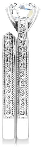 14K White  7 mm Round Solitaire Engagement Ring Mounting (9)