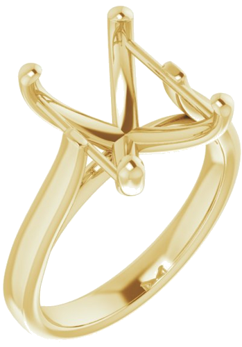 14K Yellow 11x9 mm Emerald Engagement Ring Mounting (1)