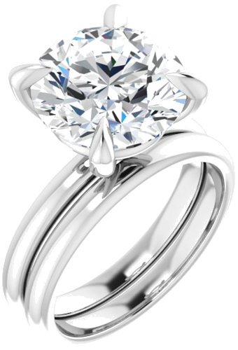 14K White  11 mm Round Solitaire Engagement Ring Mounting (6)