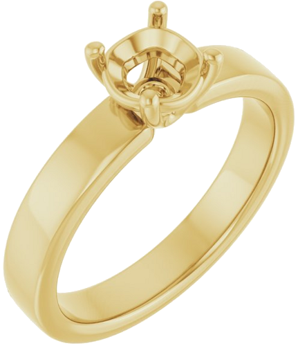 14K Yellow 5.8 mm Round Solitaire Engagement Ring Mounting (1)