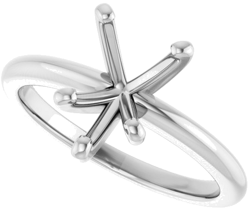 14K White  10x7 mm Pear Solitaire Engagement Ring Mounting (5)