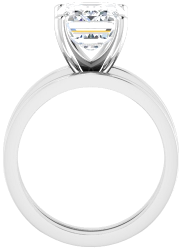 Sužadėtuvių Žiedas „Solitaire“ 585 Baltojo Aukso Emerald 10mm x 8mm (7)