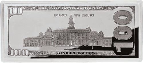 4 унции Бенджамин Франклин 2014 г. Сребърна банкнота от 100 щатски долара (2)