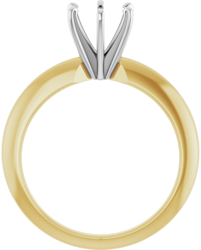 Sužadėtuvių Žiedas „Solitaire“ 585 Baltojo Ir Geltonojo Aukso Round 6mm x 6.6mm (2)