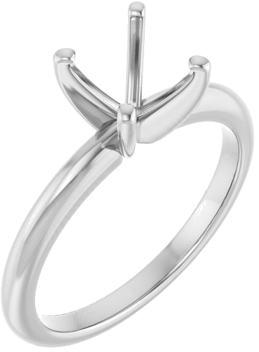 Platinum  7.4 mm Round Solitaire Engagement Ring Mounting (1)