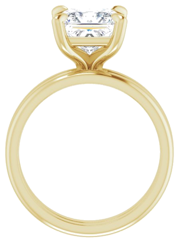 14K Yellow  7.5x7.5 mm Square Solitaire Engagement Ring Mounting (7)