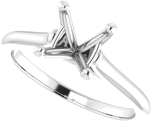 14K White 7.4 mm Round Solitaire Engagement Ring Mounting (5)