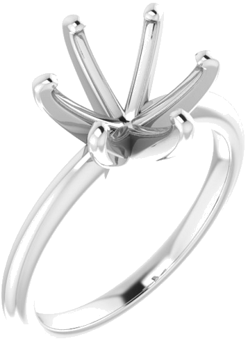 14K White  9.4 mm Round Solitaire Engagement Ring Mounting (1)