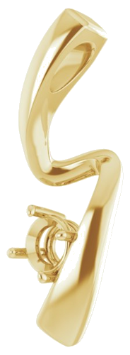 14K Yellow  4.1 mm Round Pendant Mounting (2)