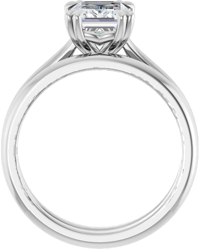 14K White 8x6 mm Emerald Solitaire Engagement Ring Mounting (7)