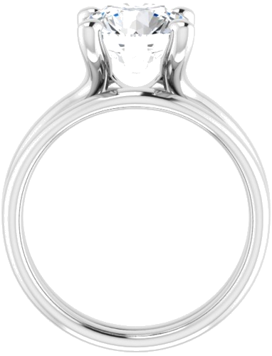 Sužadėtuvių Žiedas „Solitaire“ 14k white gold Round 9mm (7)