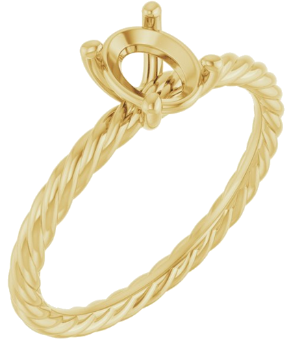 14K Yellow 7x5 mm Oval Solitaire Engagement Ring Mounting (1)