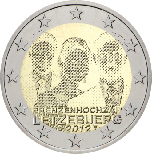 2012 Luxembourg Guillaume marriage 2 euro coin (1)