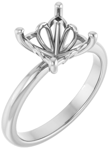 Sužadėtuvių Žiedas „Solitaire“ 585 Baltojo Aukso Square 7mm (1)