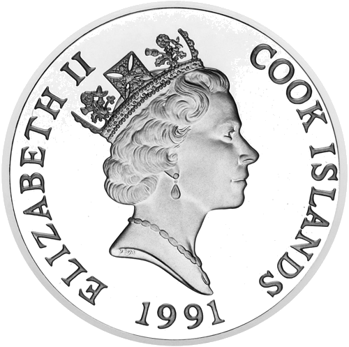 50 Dollars Otter 1991 Cook Islands Silver Coin (2)