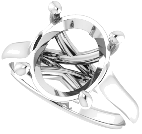 Platinum 12x10 mm Oval Solitaire Engagement Ring Mounting (5)