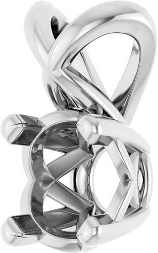 Pakabukas „Solitaire“ 585 Baltojo Aukso Round 5mm (2)