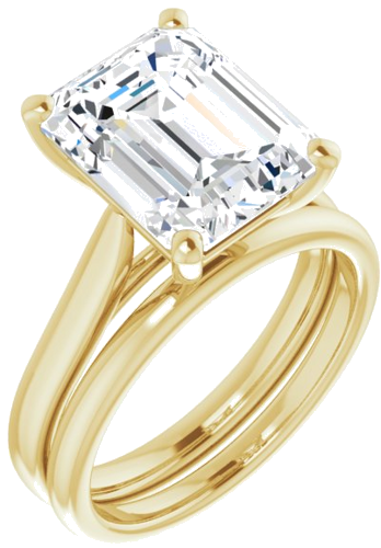 Sužadėtuvių Žiedas „Solitaire“ 585 Geltonojo Aukso Emerald 11mm x 9mm (6)