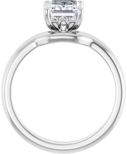 14K White 8x6 mm Emerald Solitaire Engagement Ring Mounting (7)