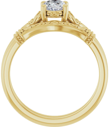 14K Yellow 7x5 mm Oval Solitaire Engagement Ring Mounting (7)