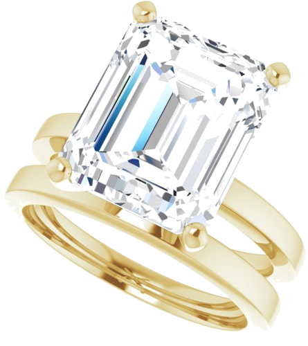 14K Yellow 12x10 mm Emerald Solitaire Engagement Ring Mounting (10)