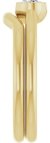 Sužadėtuvių Žiedas „Half Bezel Solitaire“ 585 Geltonojo Aukso Oval 6mm x 4mm (9)