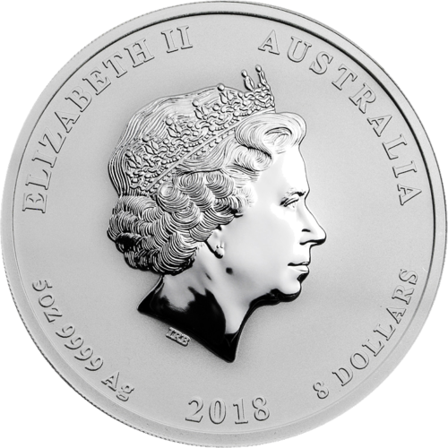 5 унции Сребърна монета Годината на кучето 2018 в Австралия (2)