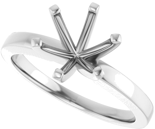 14K White 8 mm Round Solitaire Engagement Ring Mounting (5)