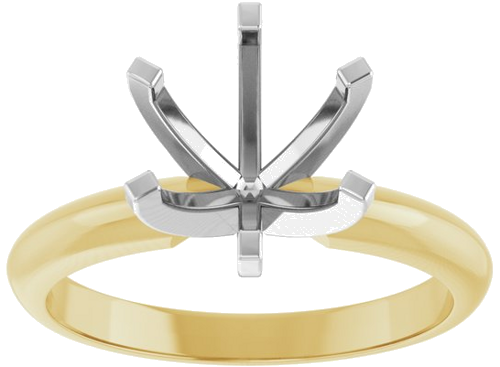 14K Yellow   Platinum 7.8-8.6 mm Round 6-Prong Solitaire Ring Mounting (3)