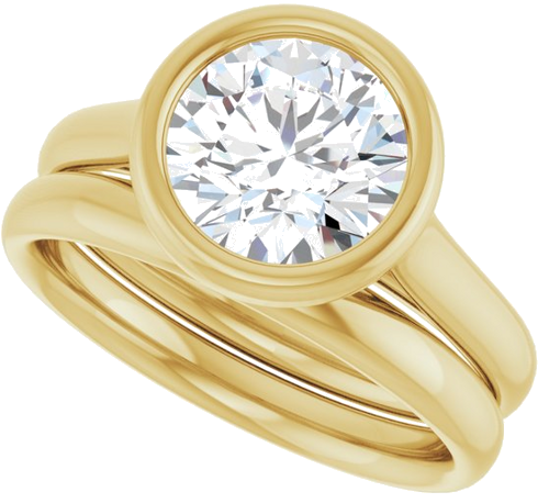14K Yellow  8 mm Round Solitaire Engagement Ring Mounting (10)