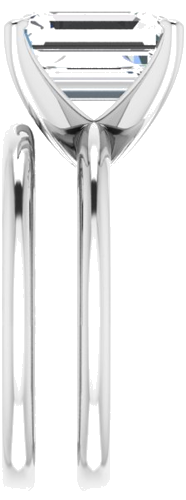 14K White  10x8 mm Emerald Solitaire Engagement Ring Mounting (9)