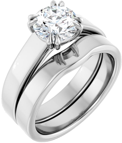 Sužadėtuvių Žiedas „Solitaire“ 585 Baltojo Aukso Round 7mm (6)