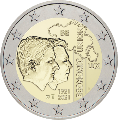 2021 Бельгия-Люксембург Экономический союз монета 2 евро BU (3)