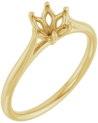 Sužadėtuvių Žiedas „Solitaire“ 585 Geltonojo Aukso Round 5.8mm (1)