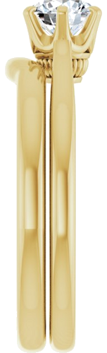 Sužadėtuvių Žiedas „Solitaire“ 585 Geltonojo Aukso Round 5.2mm (6)