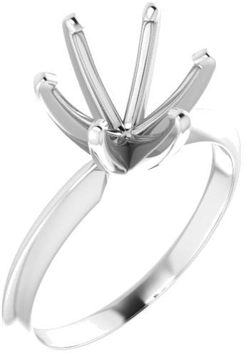 Platinum 8.6-9.1 mm Round 6-Prong Solitaire Ring Mounting (1)