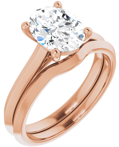 14K Rose 9x7 mm Oval Solitaire Engagement Ring Mounting (6)