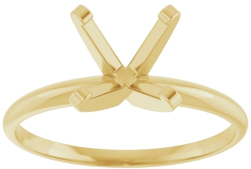14K Yellow 8 mm Round Ultra-Lightweight Solitaire Engagement Ring Mounting (3)