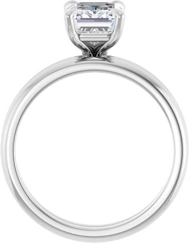 Platinum  8x6 mm Emerald Solitaire Engagement Ring Mounting (7)