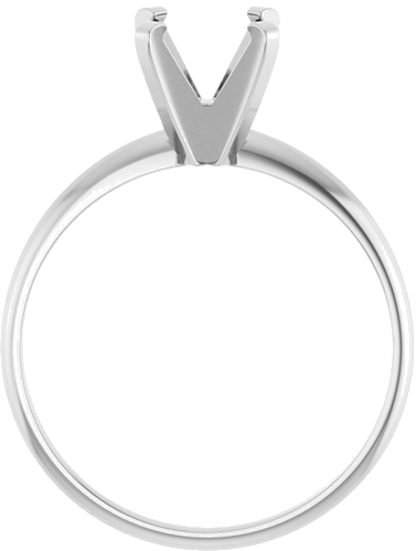 14K White 7 mm Round Ultra-Lightweight Solitaire Engagement Ring Mounting (2)