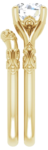 Sužadėtuvių Žiedas „Solitaire Split Shank“ 585 Geltonojo Aukso Round 6.5mm (9)