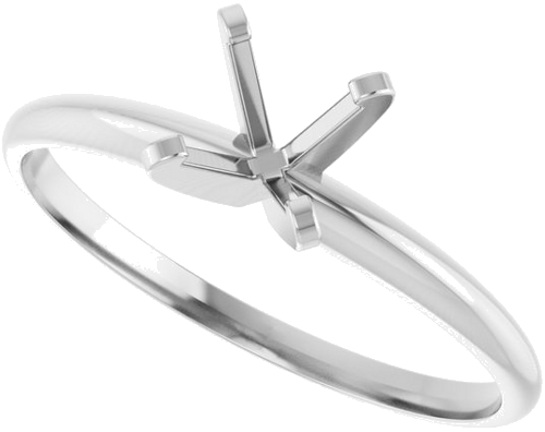 Sužadėtuvių Žiedas „Solitaire“ 585 Baltojo Aukso Round 5.5mm (5)