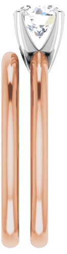 Sužadėtuvių Žiedas „Solitaire“ 585 Baltojo Ir Rožinis Aukso Round 6mm (9)