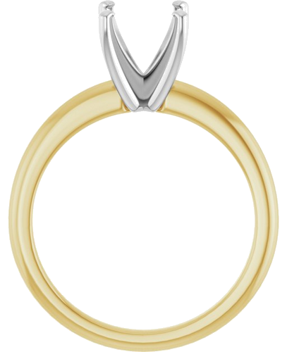 14K Yellow   White  7x7 mm Cushion Solitaire Engagement Ring Mounting (2)