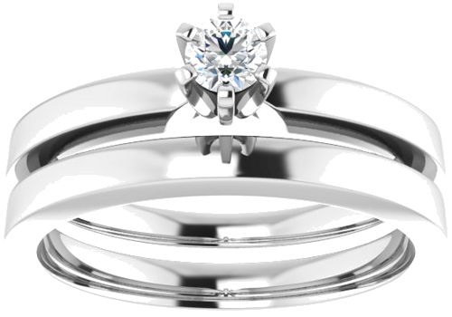 10K White 3.4 mm Round Solitaire Engagement Ring Mounting (8)