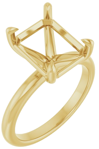 Sužadėtuvių Žiedas 585 Geltonojo Aukso Emerald 11mm x 9mm (1)