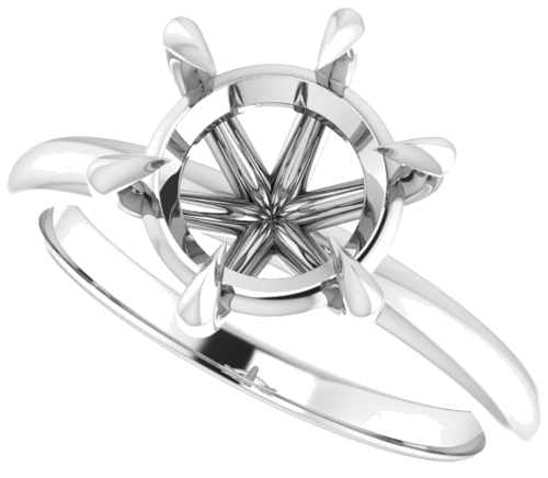 Platinum 9 mm Round Solitaire Engagement Ring Mounting (5)